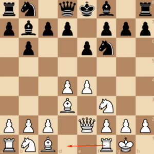 Конец третьего варианта защиты: O-O и Лd1.